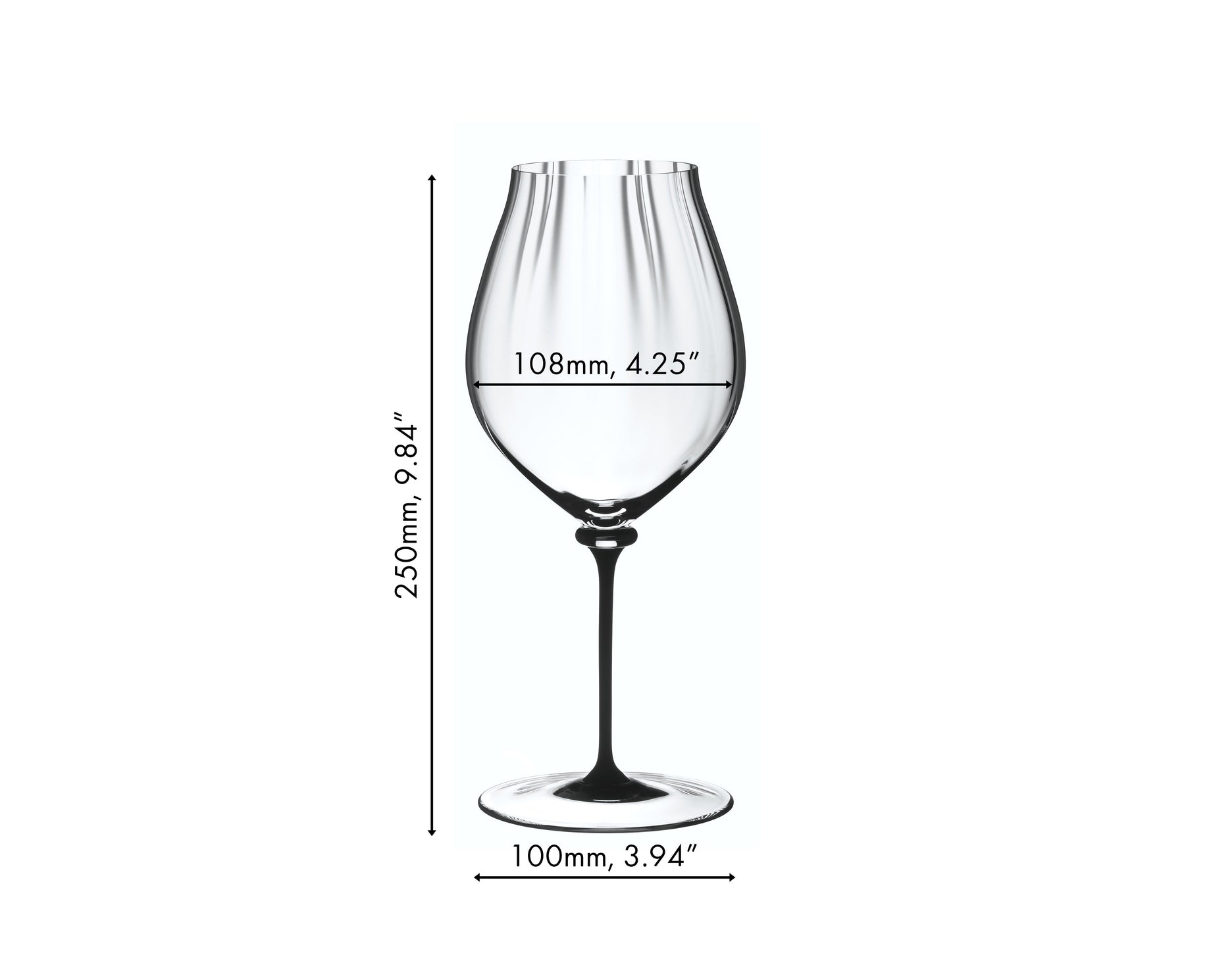 RIEDEL Fatto A Mano Performance Pinot Noir - black stem - Single Glass