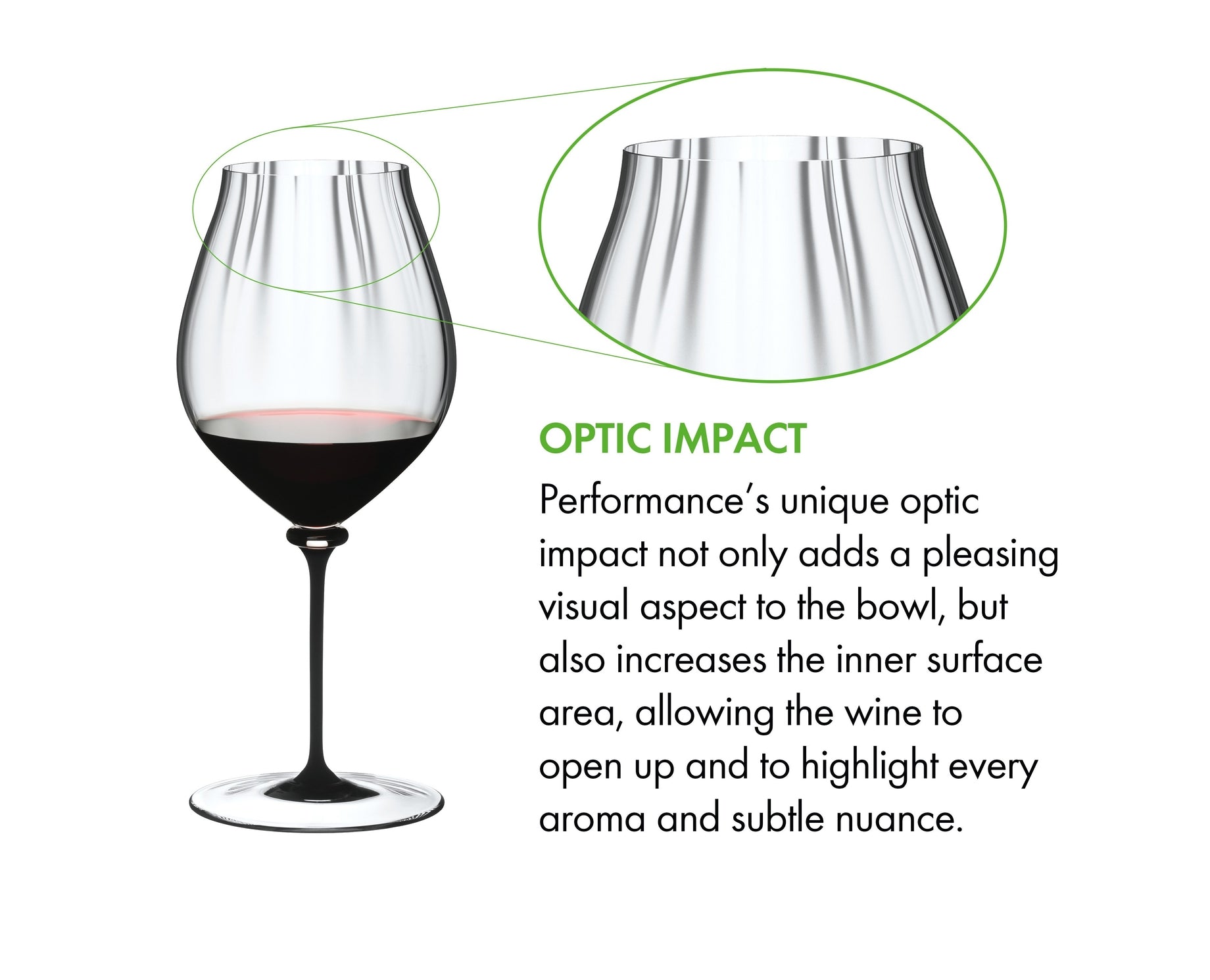 RIEDEL Fatto A Mano Performance Pinot Noir - black stem - Single Glass