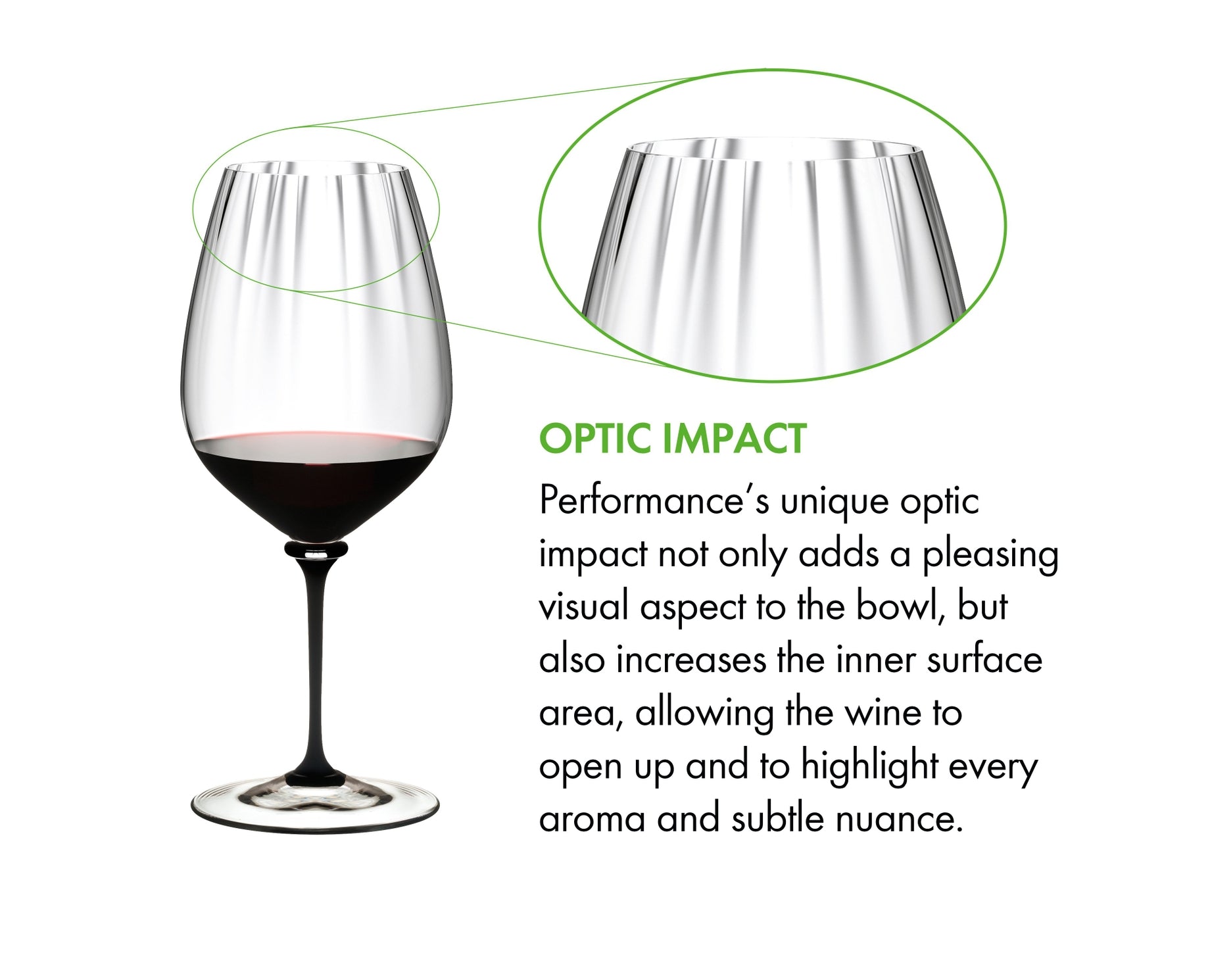 RIEDEL Fatto A Mano Performance Cabernet/Sauvignon - black stem - Single Glass