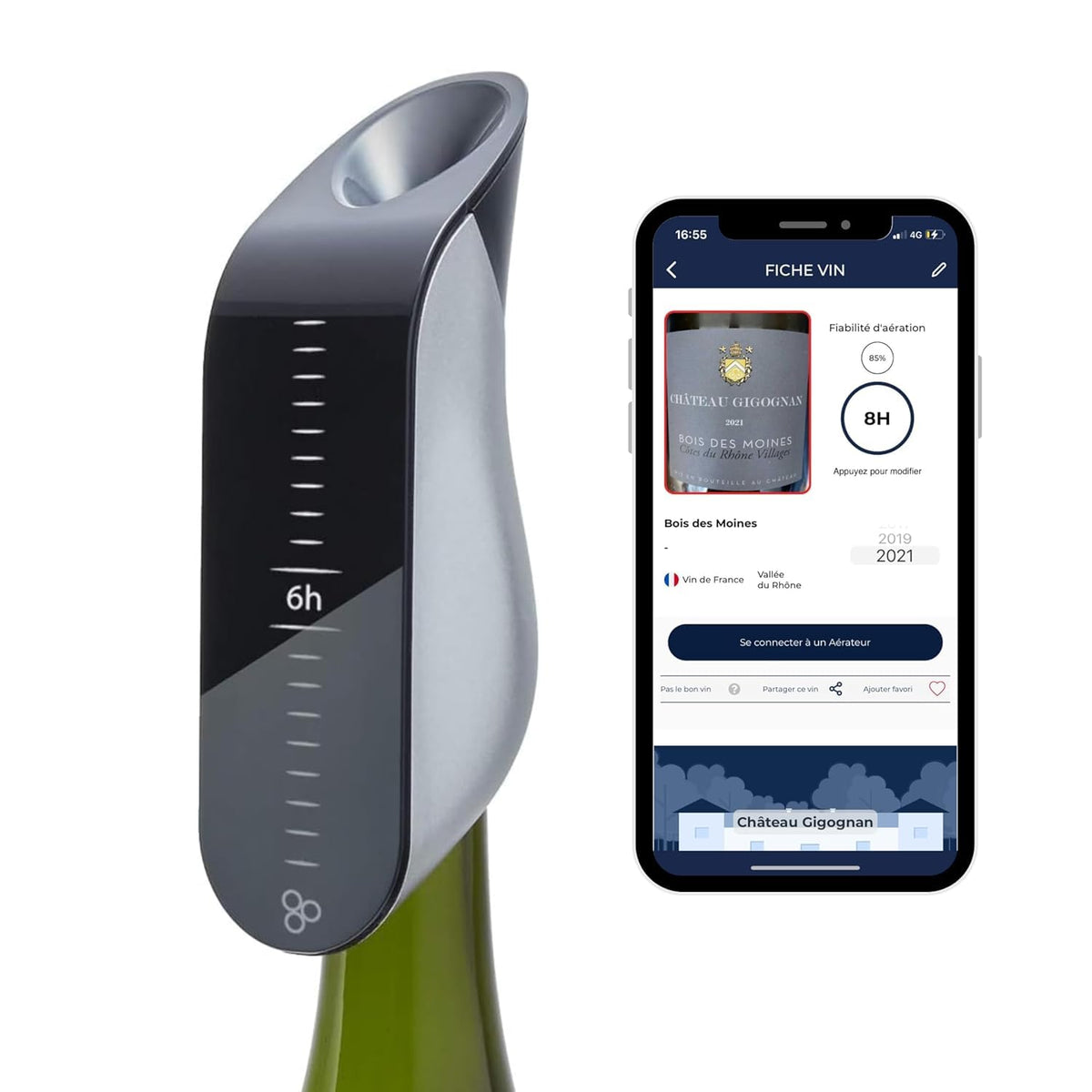 Aveine Original – Connected Wine Aerator with Instant 1 to 24 Hour Aeration