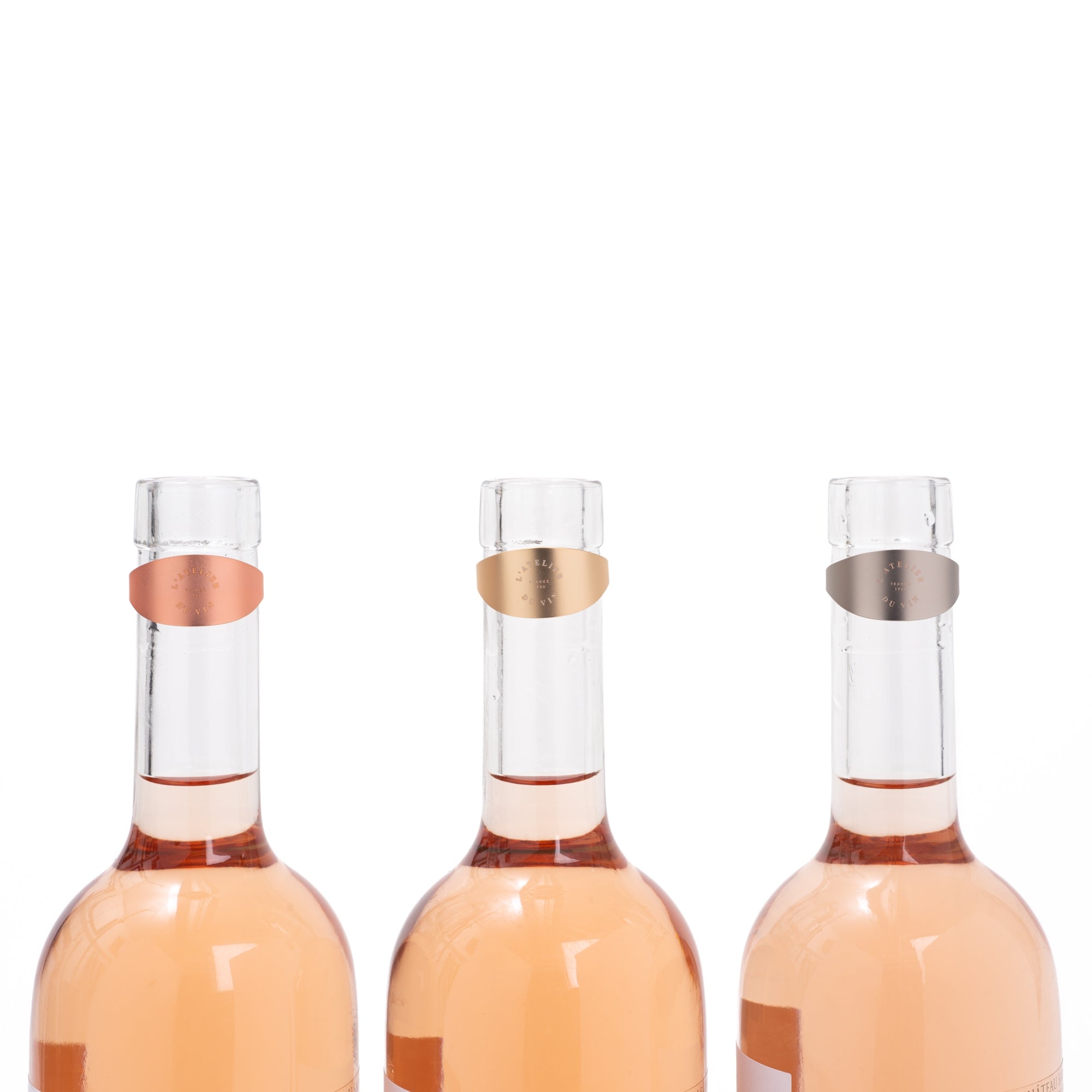 Le Trio Wine Rings on bottle