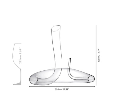 RIEDEL Mamba Decanter — double-decanting coiled handmade crystal decanter — view 4