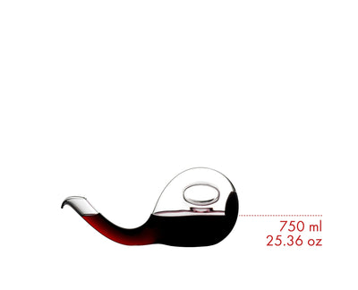 RIEDEL Escargot Decanter — compact double-decanting crystal with black stripe — view 3