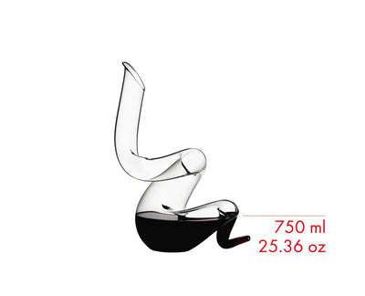 RIEDEL Boa Decanter — double-decanting coiled handmade crystal wine decanter — view 2