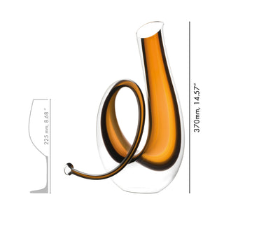 RIEDEL Horn Decanter — double-decanting handmade crystal with golden stripe — view 4