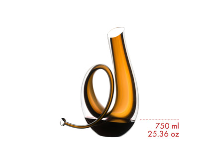 RIEDEL Horn Decanter — double-decanting handmade crystal with golden stripe — view 3
