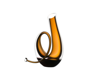 RIEDEL Horn Decanter — double-decanting handmade crystal with golden stripe