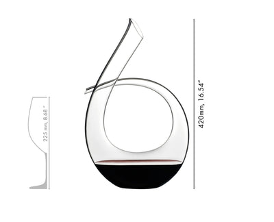 RIEDEL Black Tie Decanter — free-blown crystal with black tuxedo stripe — view 4