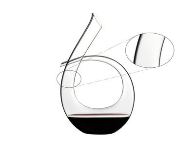 RIEDEL Black Tie Decanter — free-blown crystal with black tuxedo stripe — view 2