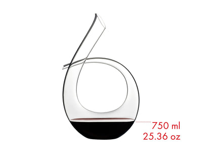 RIEDEL Black Tie Decanter — free-blown crystal with black tuxedo stripe — view 3