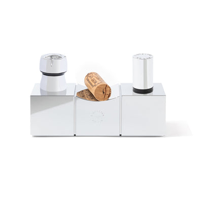 Bouchons Millésimes — sculptural aluminium wine stopper set by L'Atelier du Vin