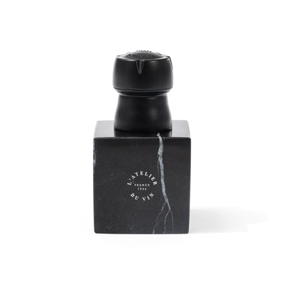 Bubble Cork Black — champagne stopper with marble base by L'Atelier du Vin