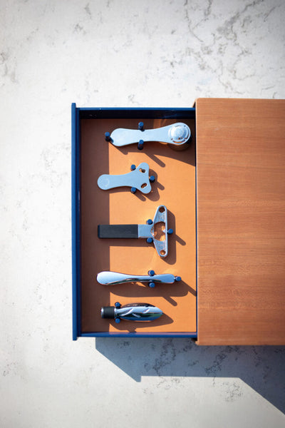 Le Plateau – Cherry Wood Wine Tray with Hidden Tool Drawers