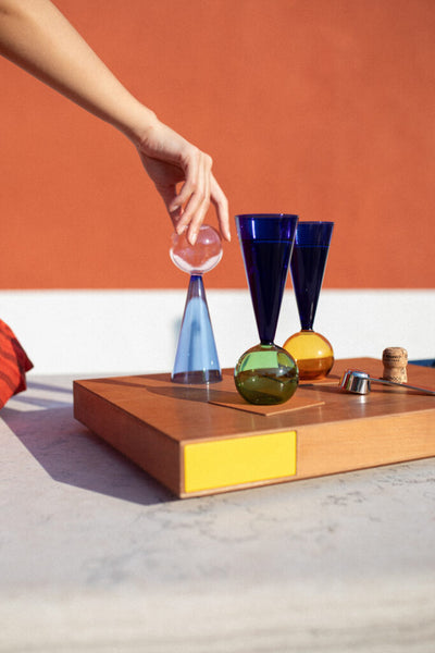 Le Plateau – Cherry Wood Wine Tray with Hidden Tool Drawers