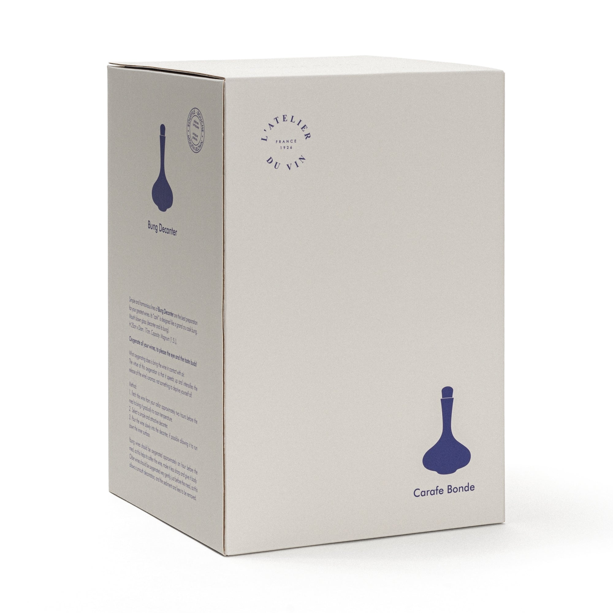 Bung Decanter packaging 3/4 view