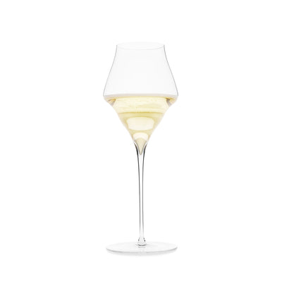 Josephine No 4 champagne glass filled with sparkling wine — luxury crystal glassware