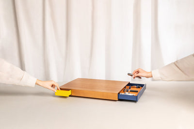 Le Plateau – Cherry Wood Wine Tray with Hidden Tool Drawers