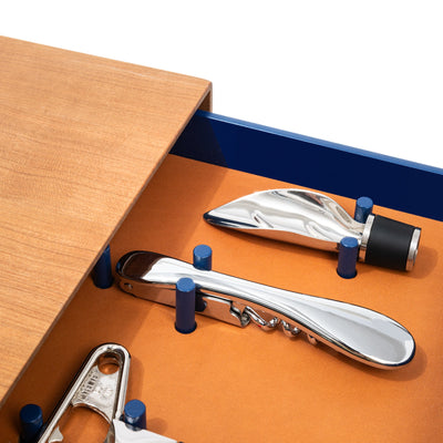 Le Plateau – Cherry Wood Wine Tray with Hidden Tool Drawers