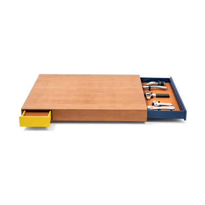 Le Plateau – Cherry Wood Wine Tray with Hidden Tool Drawers