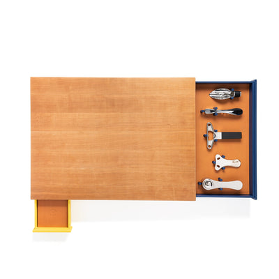 Le Plateau – Cherry Wood Wine Tray with Hidden Tool Drawers
