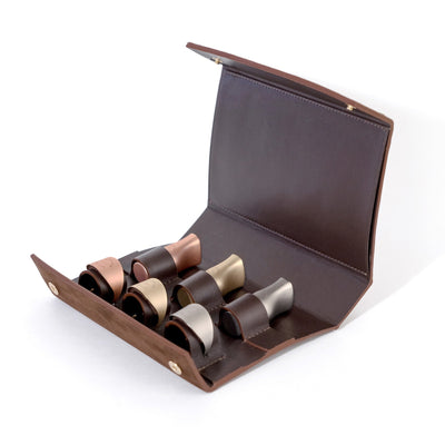 Les Bijoux — set of 6 wine table accessories in calfskin leather case by L'Atelier du Vin