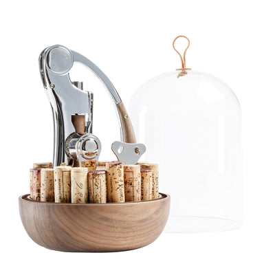 Oeno Motion Groom – Wine Service Set Under Handblown Glass Dome