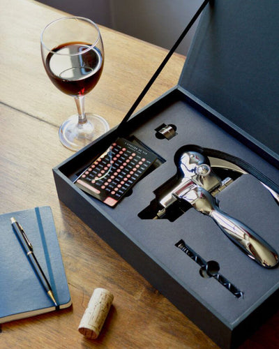 Oeno Box Sommelier – Tire-bouchon à levier, guide des millésimes et tableau d'accords