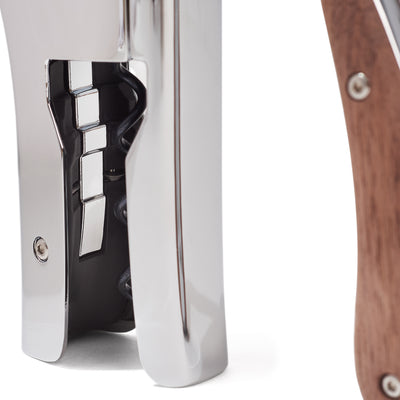 Oeno Motion Plata y Madera – Sacacorchos de Palanca con Mango de Nogal