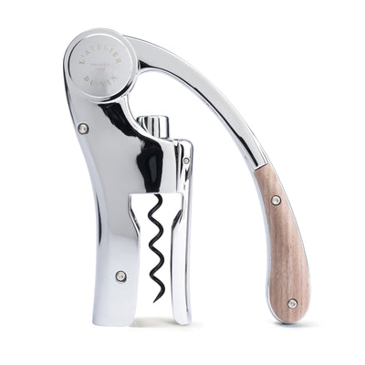 Oeno Motion Plata y Madera – Sacacorchos de Palanca con Mango de Nogal
