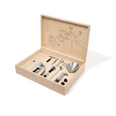 Oeno Box Connoisseur 1 — flagship wine tool gift set in maple and birch wood by L'Atelier du Vin