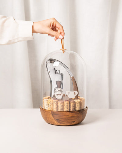 Oeno Motion Groom – Wine Service Set Under Handblown Glass Dome
