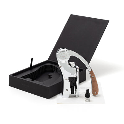 Oeno Motion Silver and Wood — signature lever corkscrew by L'Atelier du Vin