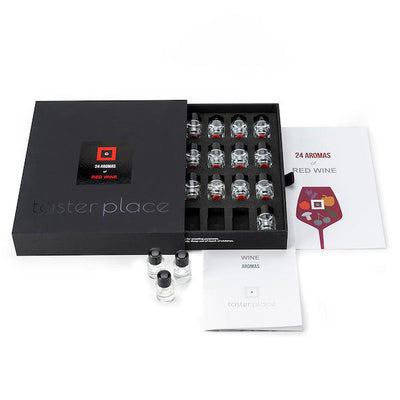 Tasterplace 24 Red Wine Aroma Kit — vials, guidebook and presentation box